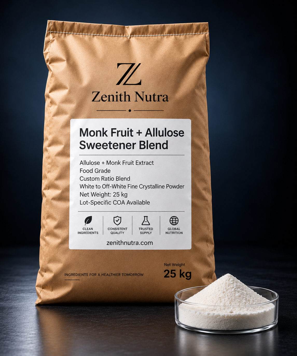 Monk Fruit & Allulose Sweetener Blend sample sachet