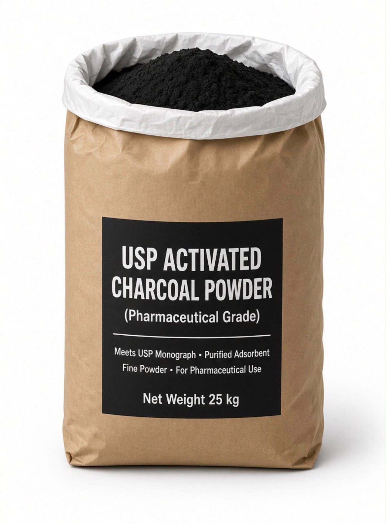 USP Activated Charcoal Powder (Pharmaceutical Grade) sample sachet