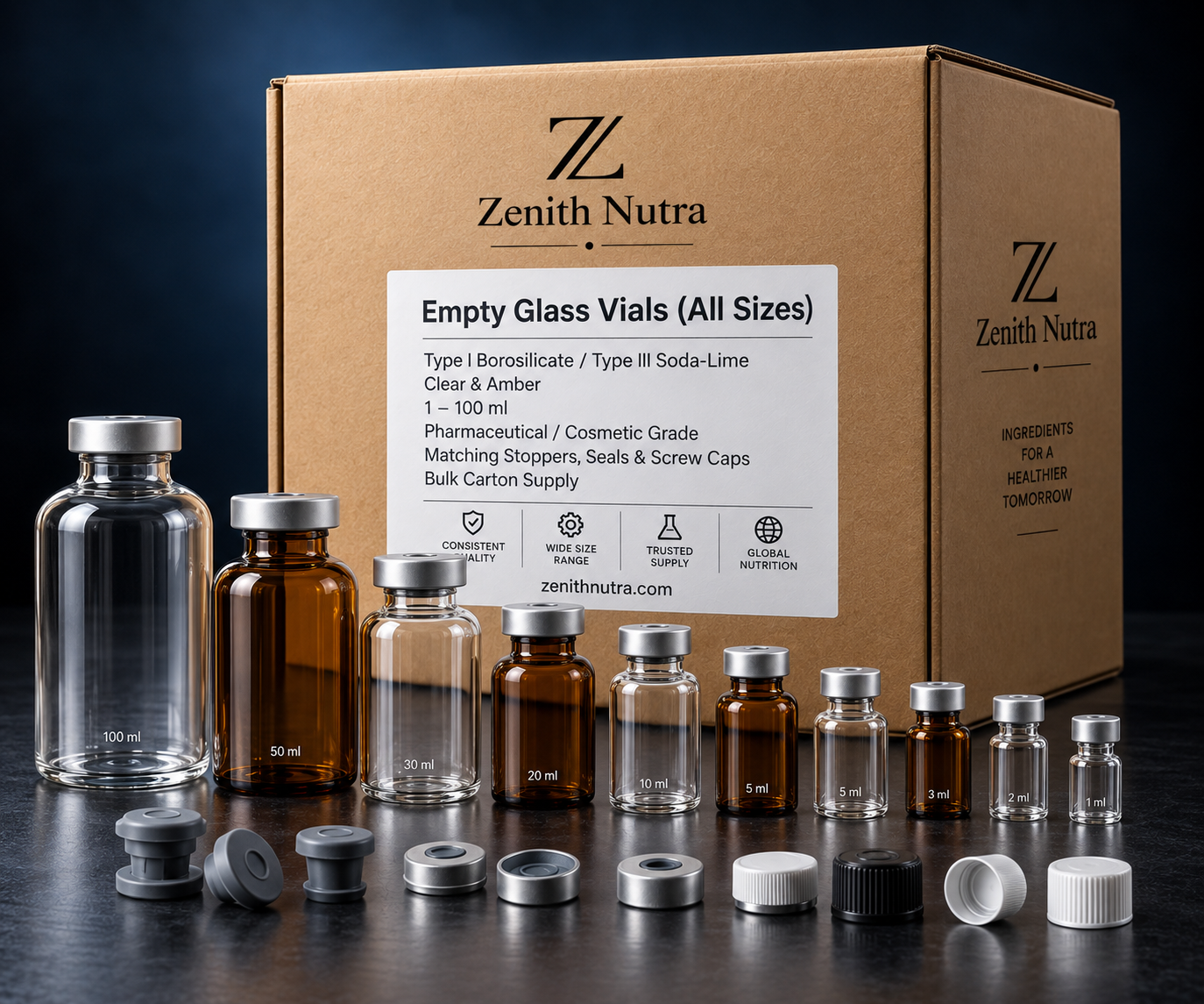 Empty Glass Vials (All Sizes) sample sachet