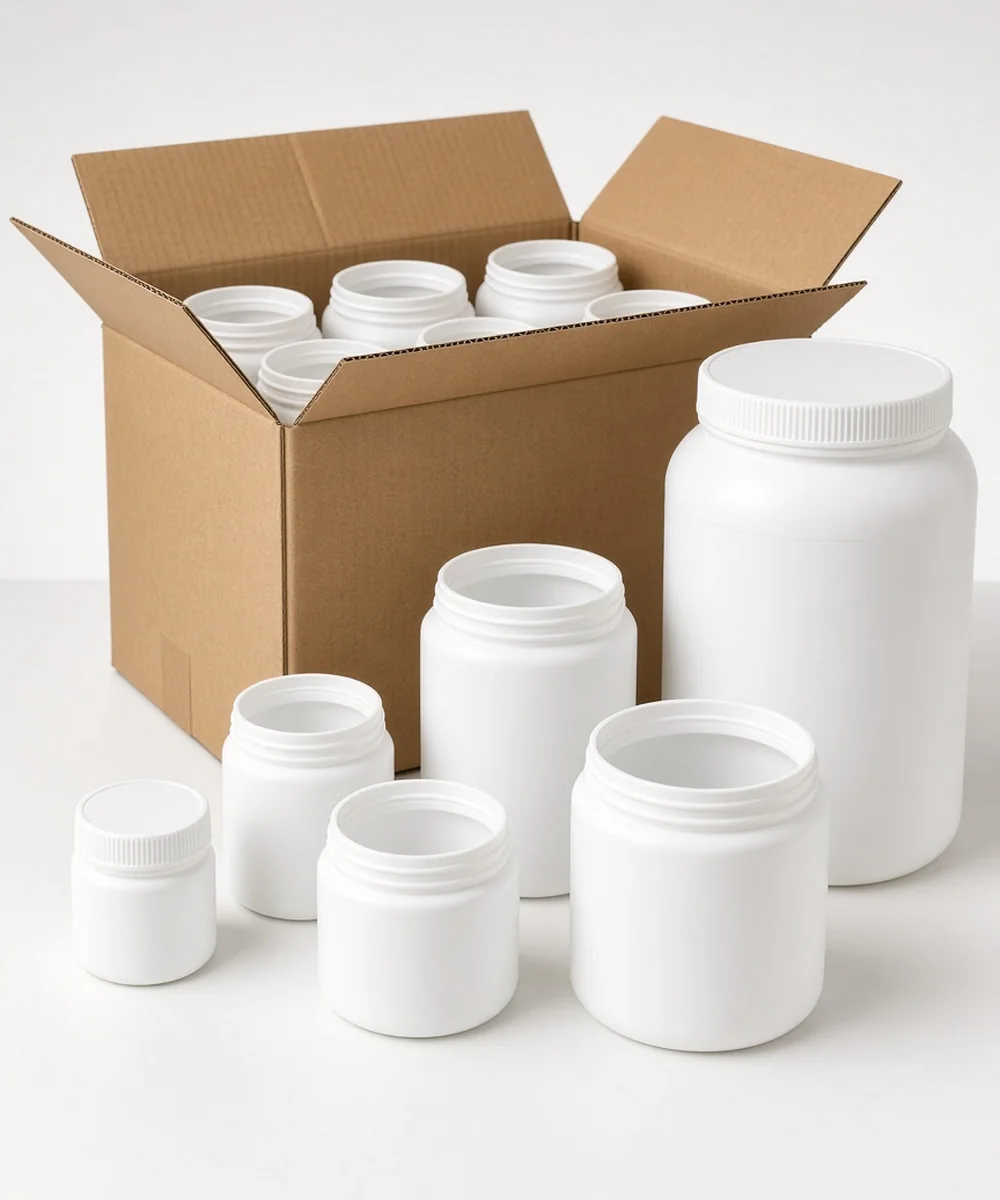 HDPE Powder Jars & Containers supplied in bulk